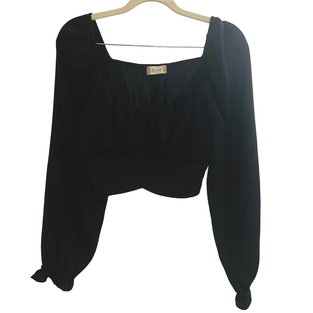 Altar'd State Women Y2K Whimsigoth Babydoll Long Sleeve Crop Top Witchy Romantic